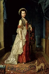 Portret van een jong meisje in een elegant interieur